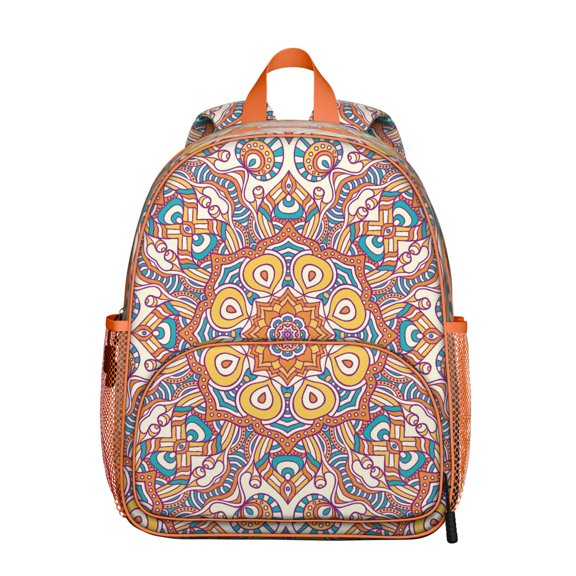 Harmony Serenity Students Backpack - Cosmic Spiritual and Healing Mandala Pattern with Lotus Flower Yoga Art, Lightweight Durable Oxford Fabric