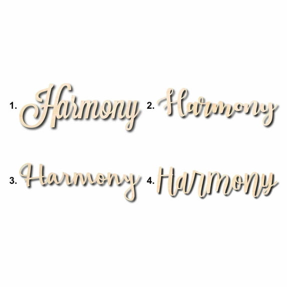 Harmony Sign Unfinished Wood Cutout Home Decor DIY Option 1- 42" Wide / 1/4"