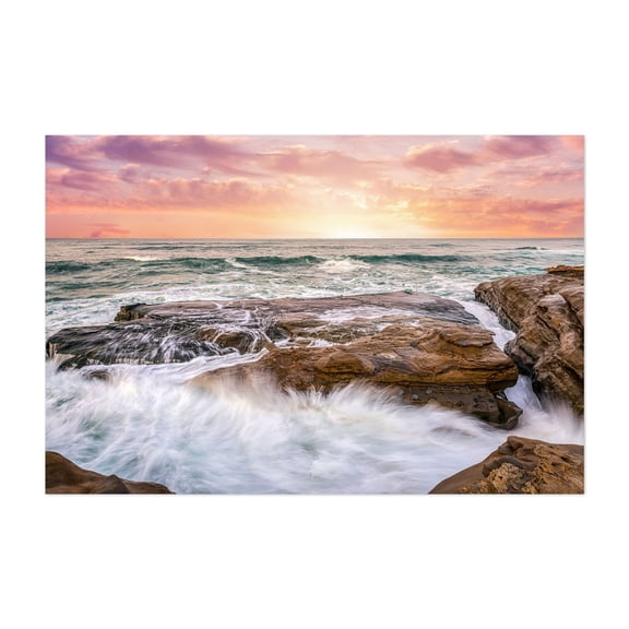 Harmony in Motion - San Diego California Photography Ocean Waves Sunset Coastal Landscape Nature Beach Unframed Wall Art Print 4 x 6 inches