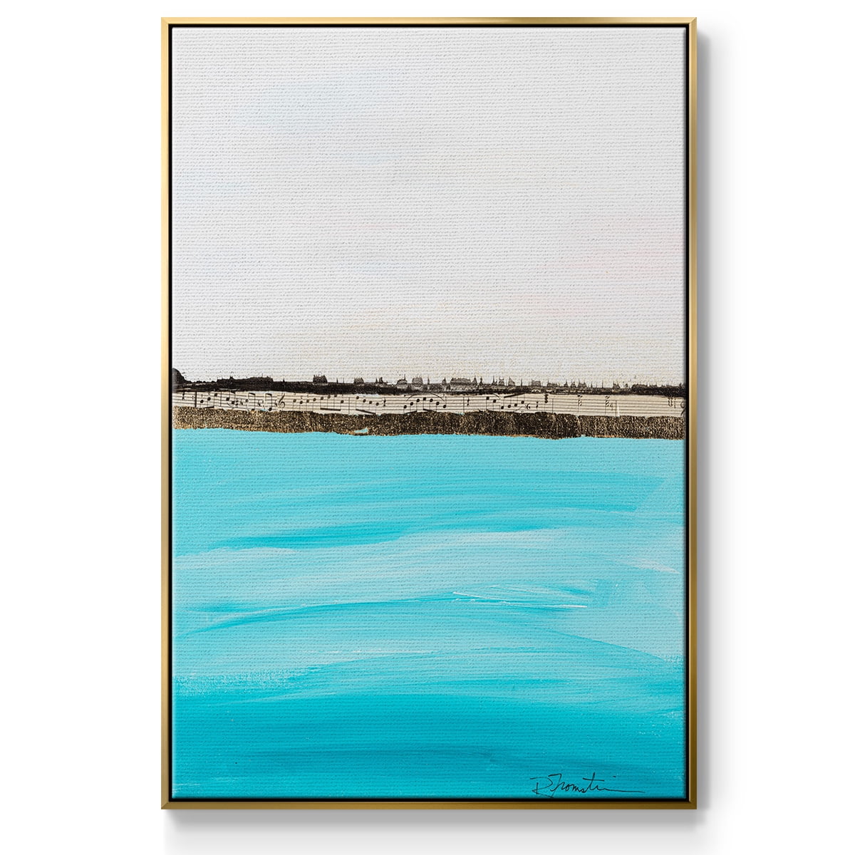 Harmony in Turquiose Framed Premium Gallery Wrapped Canvas - Ready to Hang