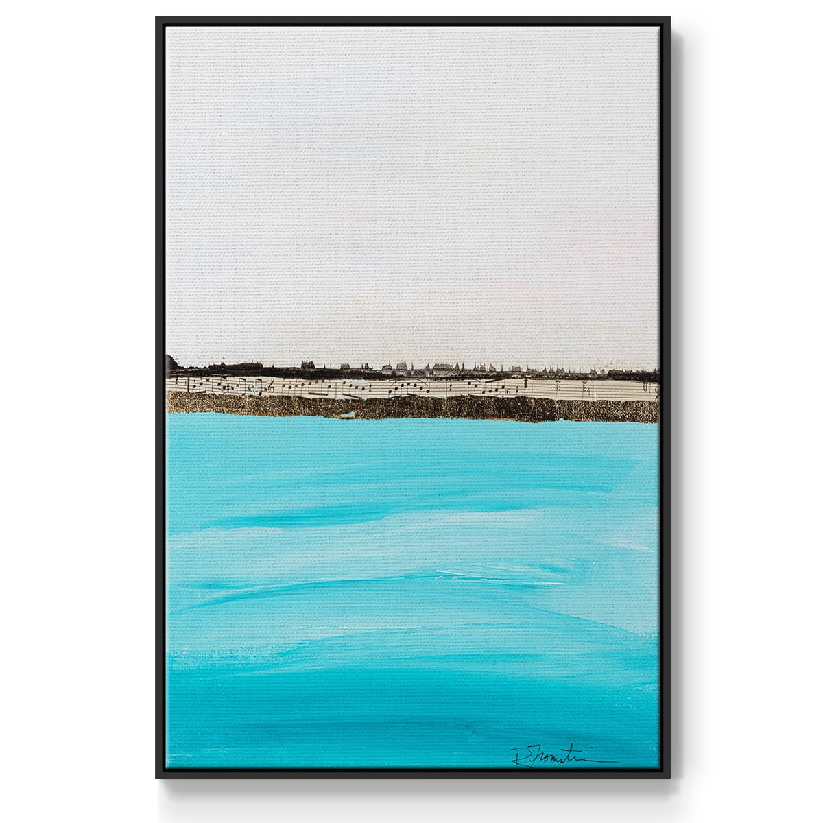 Harmony in Turquiose Framed Premium Gallery Wrapped Canvas - Ready to Hang