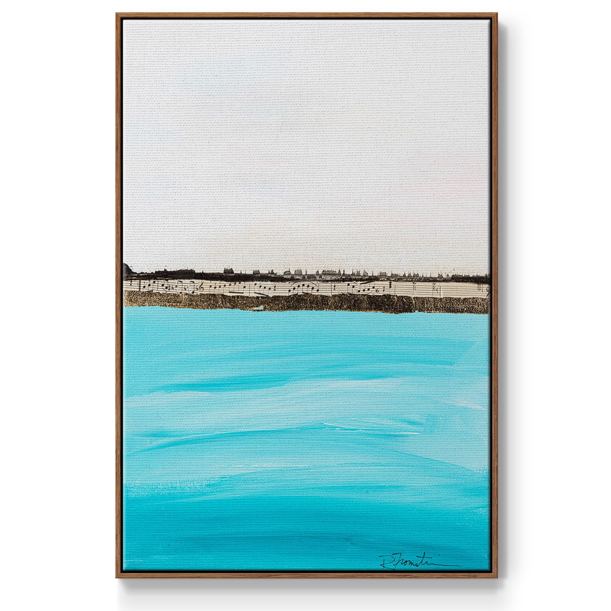 Harmony in Turquiose Framed Premium Gallery Wrapped Canvas - Ready to Hang