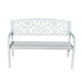 thumbnail image 1 of Hi-Line Gift Ltd. Harmony in White- Steel and Cast Iron Garden Bench for Outdoor Serenity, 1 of 5