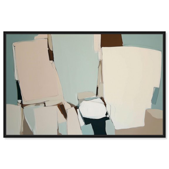 Harmony of Neutrals I Canvas Print Boho Wall Art by Art Remedy, Black Frame, 36 x 24