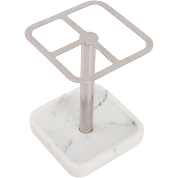 HarmonyBliss Rustproof Stainless Steel Toothbrush Holder 3 Slots Space Saving Toothpaste Stand Organizer for Bathroom Use 304 Stainless Steel Build (Silver)
