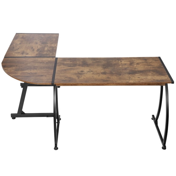 HarmonyStrings 58" L-Shaped Computer Desk Reversible MDF Corner Gaming Desk Writing Workstation