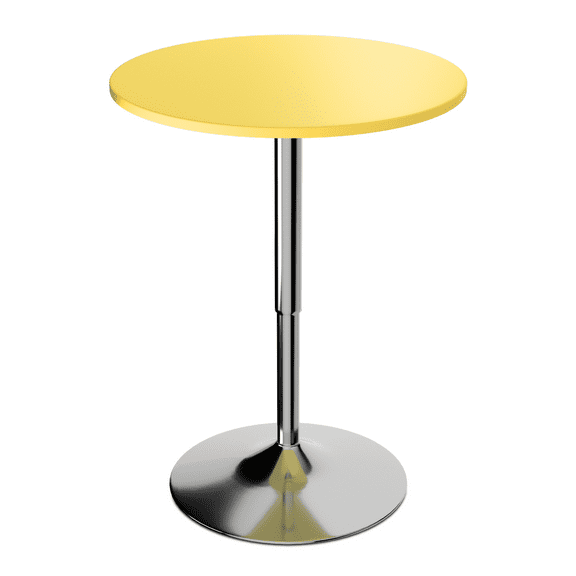 HarmonyStrings Collection Round Bar Table Bistro Pub Table, Bar Height Cocktail Table with Swivel Top Metal Base, Tall Table for Home Bar Party Event, Yellow