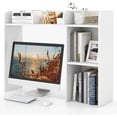 thumbnail image 1 of HarmonyStrings Desktop Bookshelf,  Desktop 2-Tier Display Rack, Multipurpose Wood Desktop Hutch Storage Organizer for Dorm Office Home-White 5 Shelves, 1 of 18