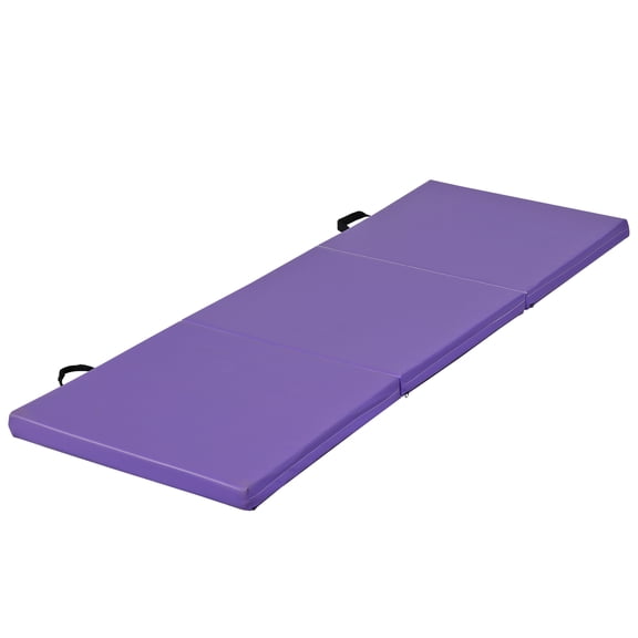 HarmonyStrings Folding Exercise Gymnastics Mat for Tumbling, 2'x6'x2" Gym Workout Mat with Carrying Handles High-Density Anti-Tear Portable Fitness Aerobics Mats for Home Gym Yoga Pilates MMA Core