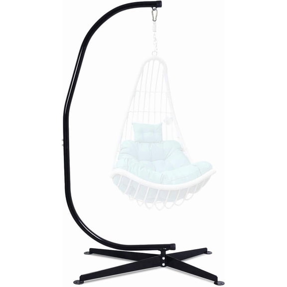 HarmonyStrings Hammock Chair Stand Only, Hanging Hammock Stand with 9 Adjustable Height from 77”-93”, Heavy-Duty Steel Stand Only, 330 LBS Load Capacity-44” x 33” x 81.5