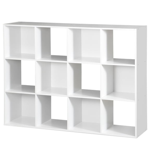 HarmonyStrings Modern Storage Organizer Bookcase 12 Cube Home Display Bookshelf Shelves, White
