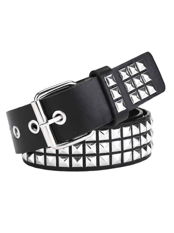 Punk Style Studded Belt Square Rivets Adjustable Straps Rock Waistband Women Girls Gothic Scene Accessories