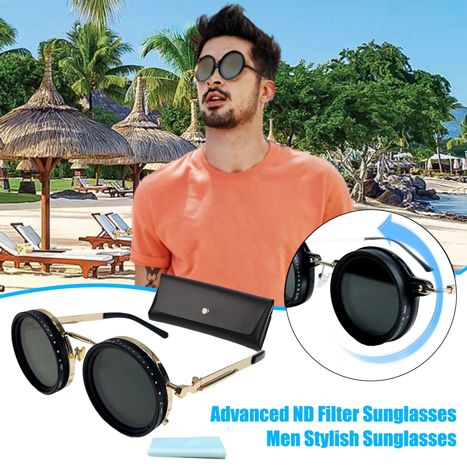 GZCW Adjustable ND Filter Sunglasses 1-9 Gears for Comfort