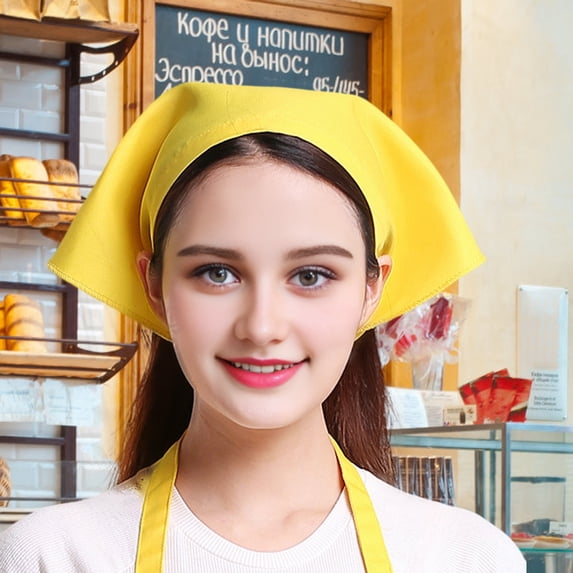 Harmtty Triangle Head Scarf Women Hair Bandana Waiter Work Headscarf for Kitchen Restaurant Female Chef Cap for Bakers Baristas Cleaners
