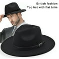 thumbnail image 1 of Harmtty Vintage Gentleman Hat English Style Jazz Hat with Adjustable Belt Decor Short Brim Dome Design Headwear for Daily Party Performance, 1 of 8