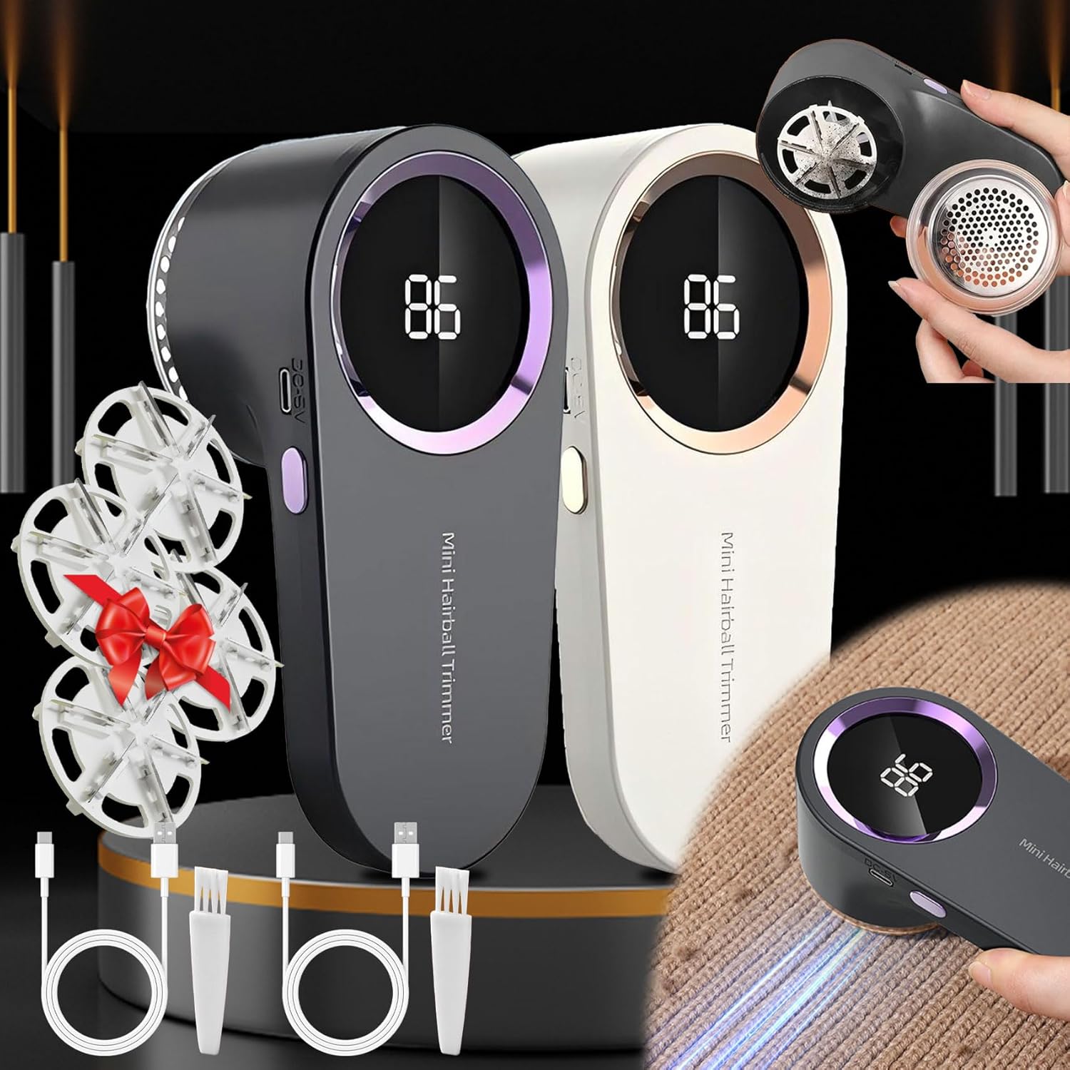 Harmyx Powerclean Fabric Shaver, Mini Hairball Trimmer, Electric Lint