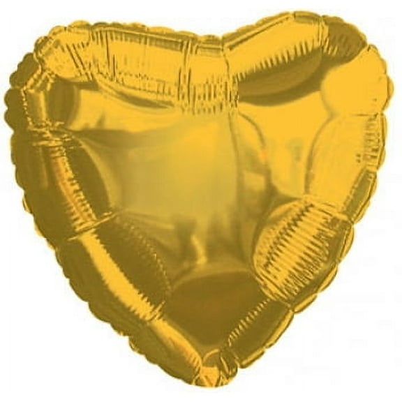 Harnel 18" Gold Heart Mylar Balloons - Pack of 10 for Anniversary, Valentine's Day, Wedding and more.