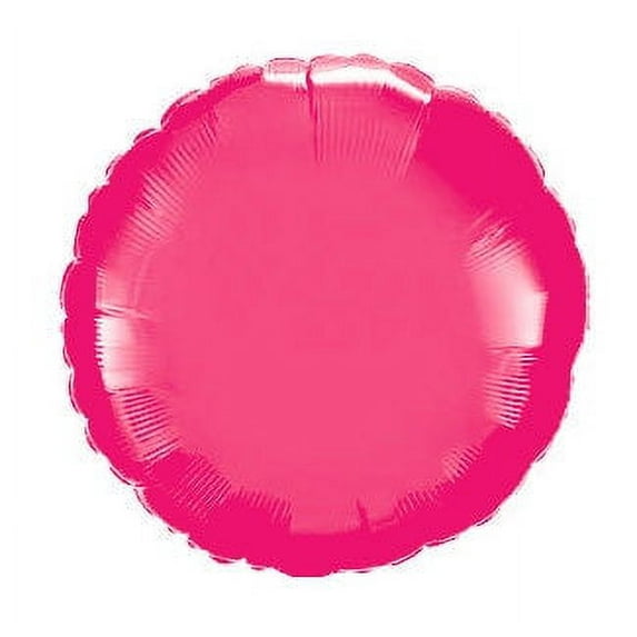 Harnel 18" Hot Pink Round Mylar Balloons - Pack of 10 for Anniversary, Birthday, Wedding and more.