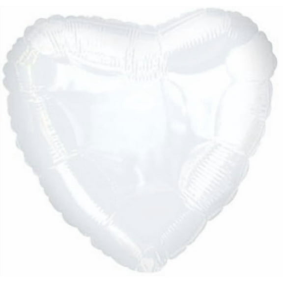 Harnel 18" White Heart Mylar Balloons - Pack of 10 for Anniversary, Valentine's Day, Wedding and more.