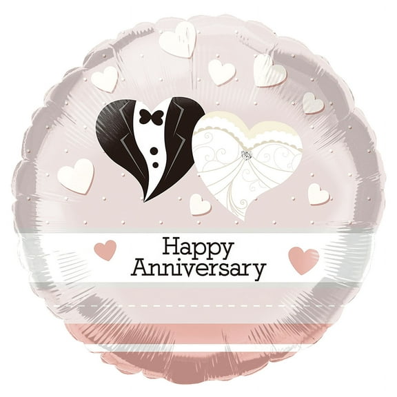 Harnel Brand 18" Anniversary Mylar Balloons - Pack of 10