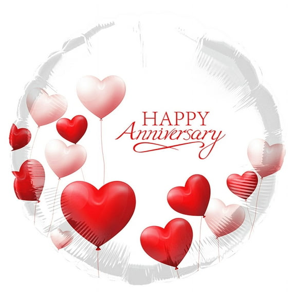 Harnel Brand 18" Anniversary Mylar Balloons - Pack of 10
