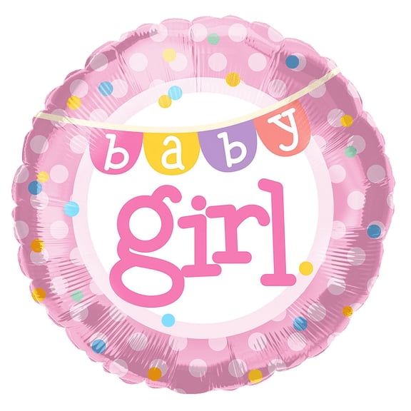 Harnel Brand 18" Baby Girl Mylar Balloons - Pack of 10
