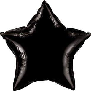 Harnel Brand 18" Black Star Mylar Balloons - Pack of 10