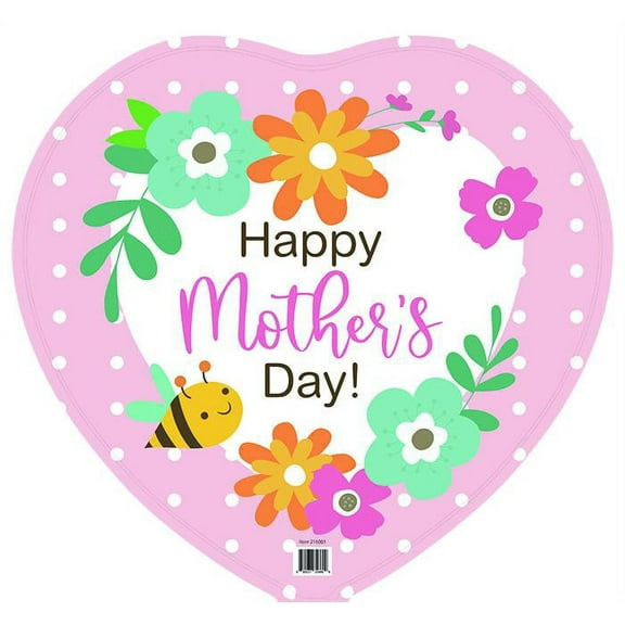 Harnel Brand 18" Heart Shaped Mother's Day Mylar Balloons - Pack of 10