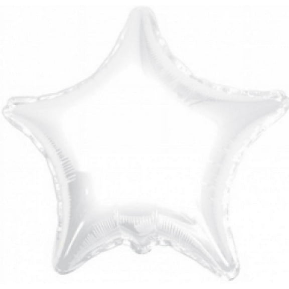 Harnel Brand 18" White Star Mylar Balloons - Pack of 10