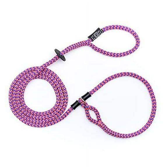 Harness Lead No Pull One-Piece Dog Harness and Leash for All Breeds and Sizes (Medium/Large, Pink/Purple)