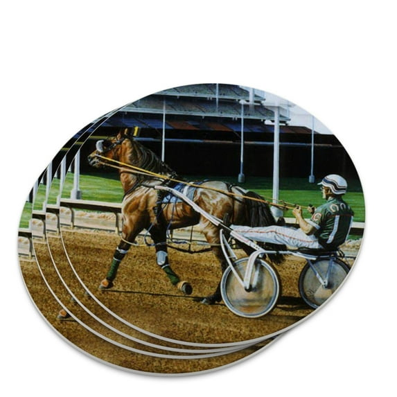 Harness Racing Track Horse Racer Novelty Coaster Set