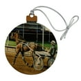 thumbnail image 1 of Harness Racing Track Horse Racer Wood Christmas Tree Holiday Ornament, 1 of 7