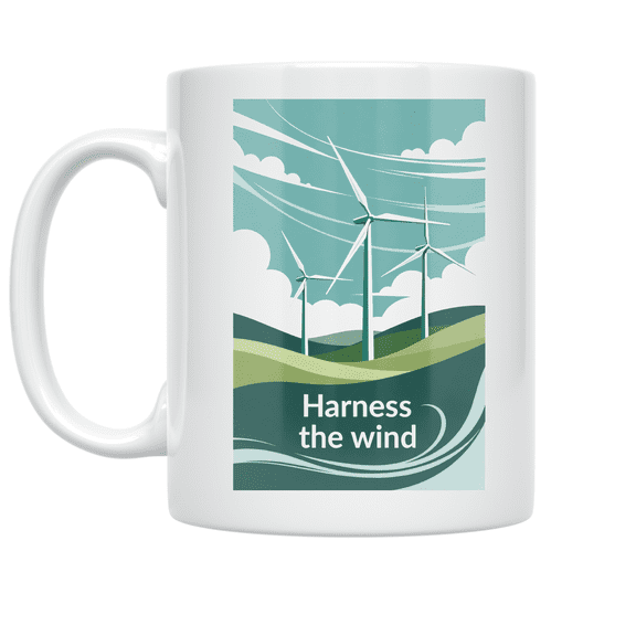 Harness the Wind - Green Energy Technician - 11 oz Ceramic Coffee Mug