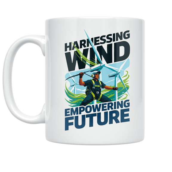 Harnessing Wind Empowering Future - Renewable Energy Advocate - 11 oz Ceramic Coffee Mug