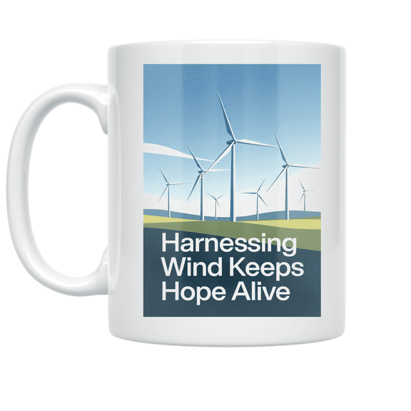 Harnessing Wind Keeps Hope Alive - Renewable Energy Advocate - 11 oz Ceramic Coffee Mug