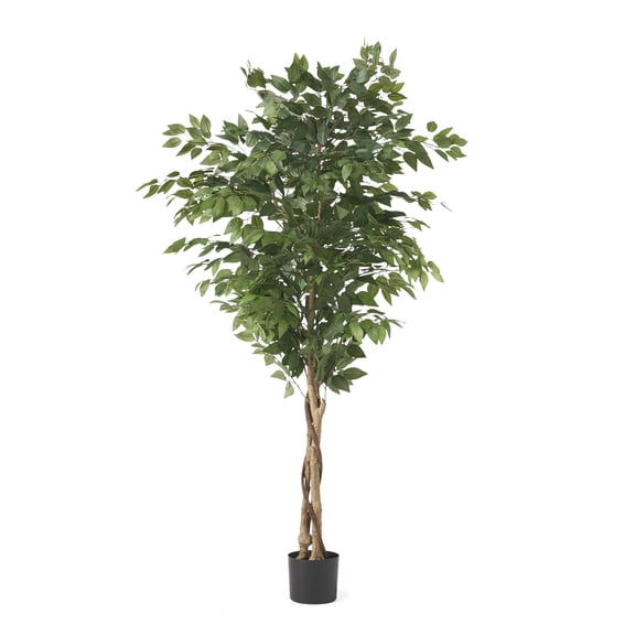 Harney 6' x 2.5' Artificial Tabletop Ficus Tree, Green