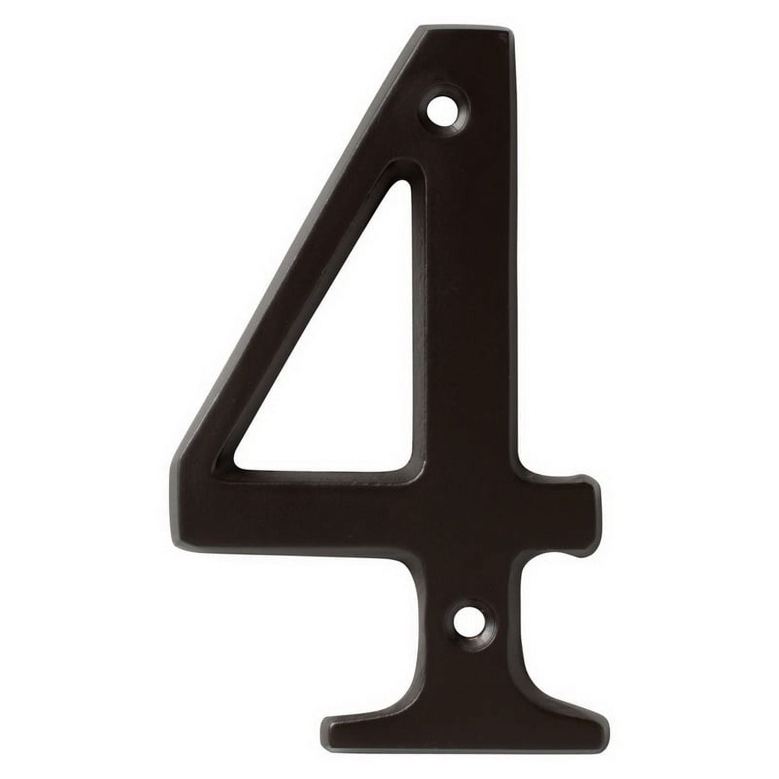 Harney Hardware 38410 4 In. House Number 4, Solid Brass - Walmart.com