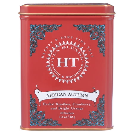 Harney & Sons, African Autumn Herbal Tea, Red Bush with Cranberry and Orange, 1.4 oz, 20 Count