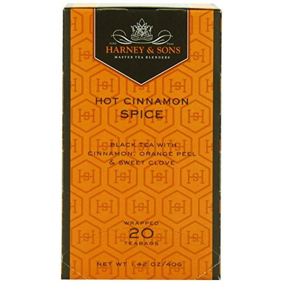 Harney & Sons Black Tea, Hot Cinnamon Spice, 20 Tea Bags