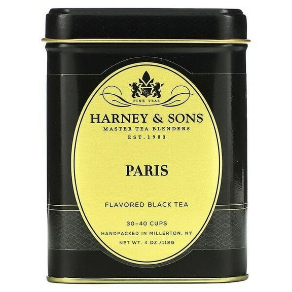 Harney & Sons, Black Tea, Paris, 4 oz Pack of 4