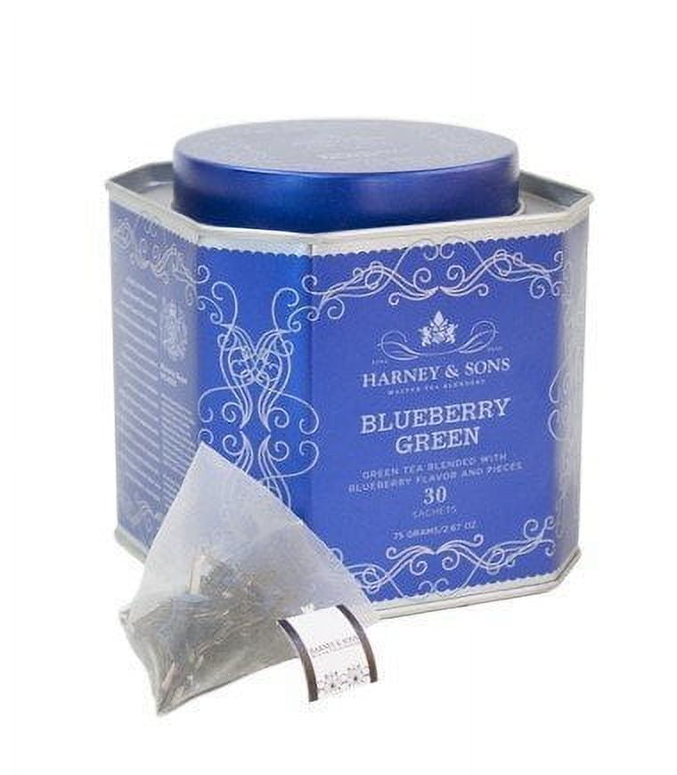 Harney & Sons Blueberry Green Tea 30 Sachet Count Tin