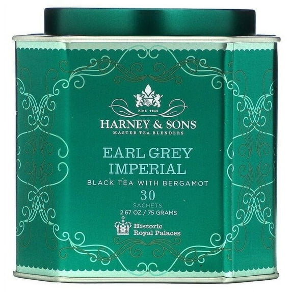 Harney & Sons, Earl Grey Imperial, Black Tea with Bergamot, 30 Sachets, 2.67 oz