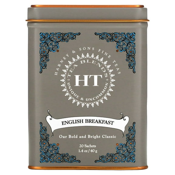 Harney & Sons HT Tea Blends, English Breakfast, 20 Tea Sachets, 1.4 oz (40 g)