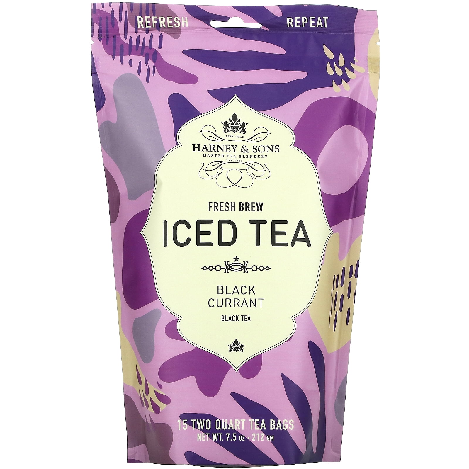 Harney & Sons Fresh Brew Iced Tea, Black Currant Black Tea, 15