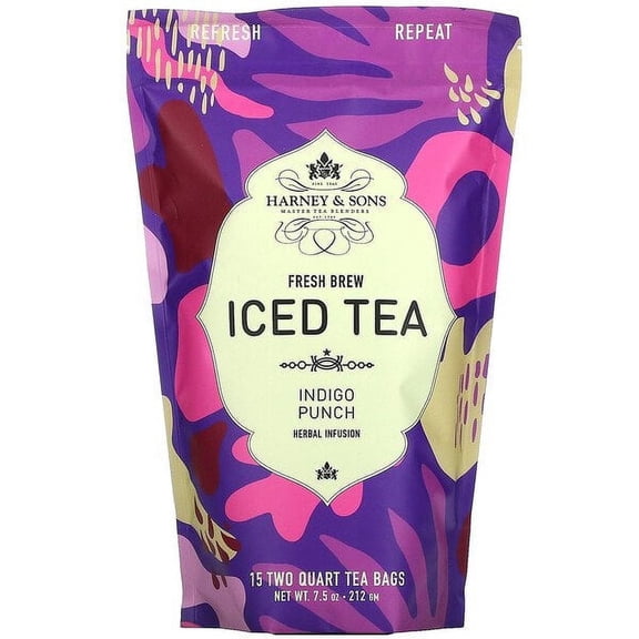 Harney & Sons, Fresh Brew Iced Tea, Indigo Punch, 15 Tea Bags, 7.5 oz