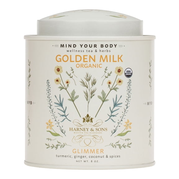 Harney & Sons Golden Milk Glimmer Loose Leaf Tea Tin 8 oz. Pack of 2