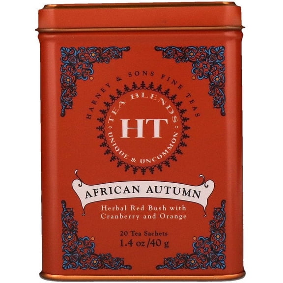 Harney & Sons, HT Tea Blend, African Autumn, 20 Tea Sachets, 1.4 oz Pack of 3