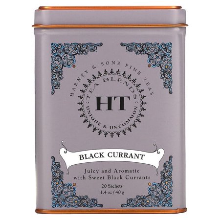 Harney & Sons HT Tea Blends Black Currant Tea 20 Tea Sachets 1.4 oz (40 g) Pack of 3