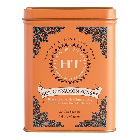 Harney & Sons Hot Cinnamon Sunset Tea Sachets 1.4 oz. Pack of 4