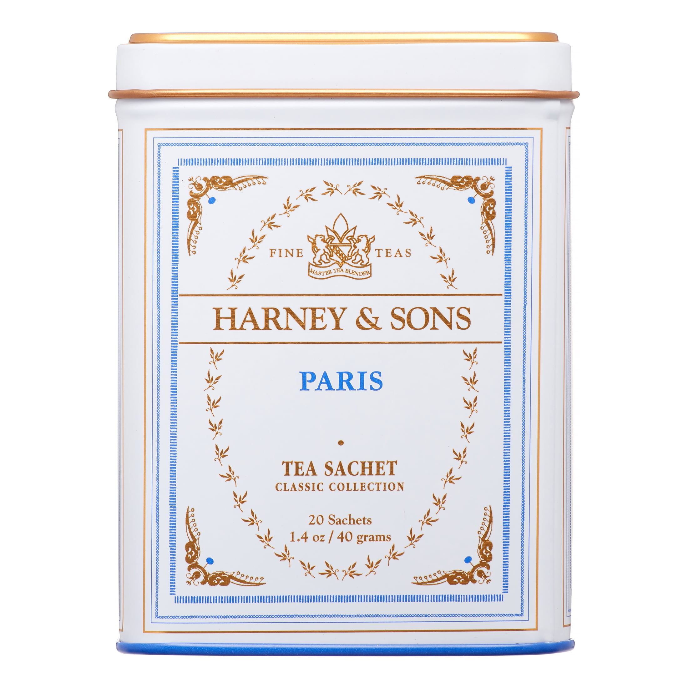 Harney & Sons Paris Black Tea All Natural  Classic Tin of 20 Sachets 1.4 Ounce